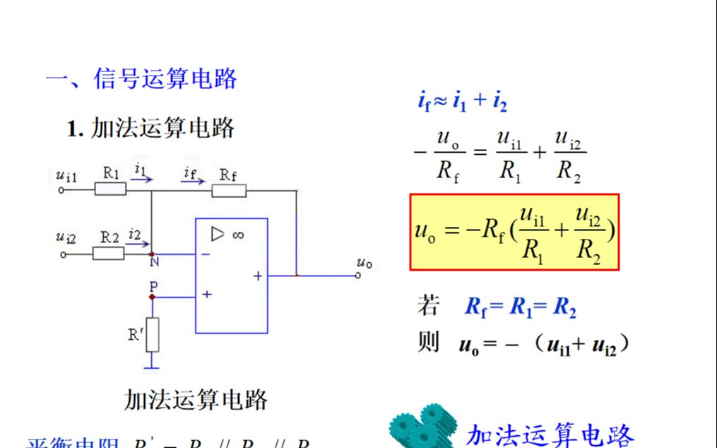 集成运放信号电路加法与加法运算电路哔哩哔哩bilibili