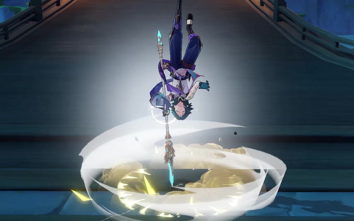 魈无需大招地形平地下落攻击