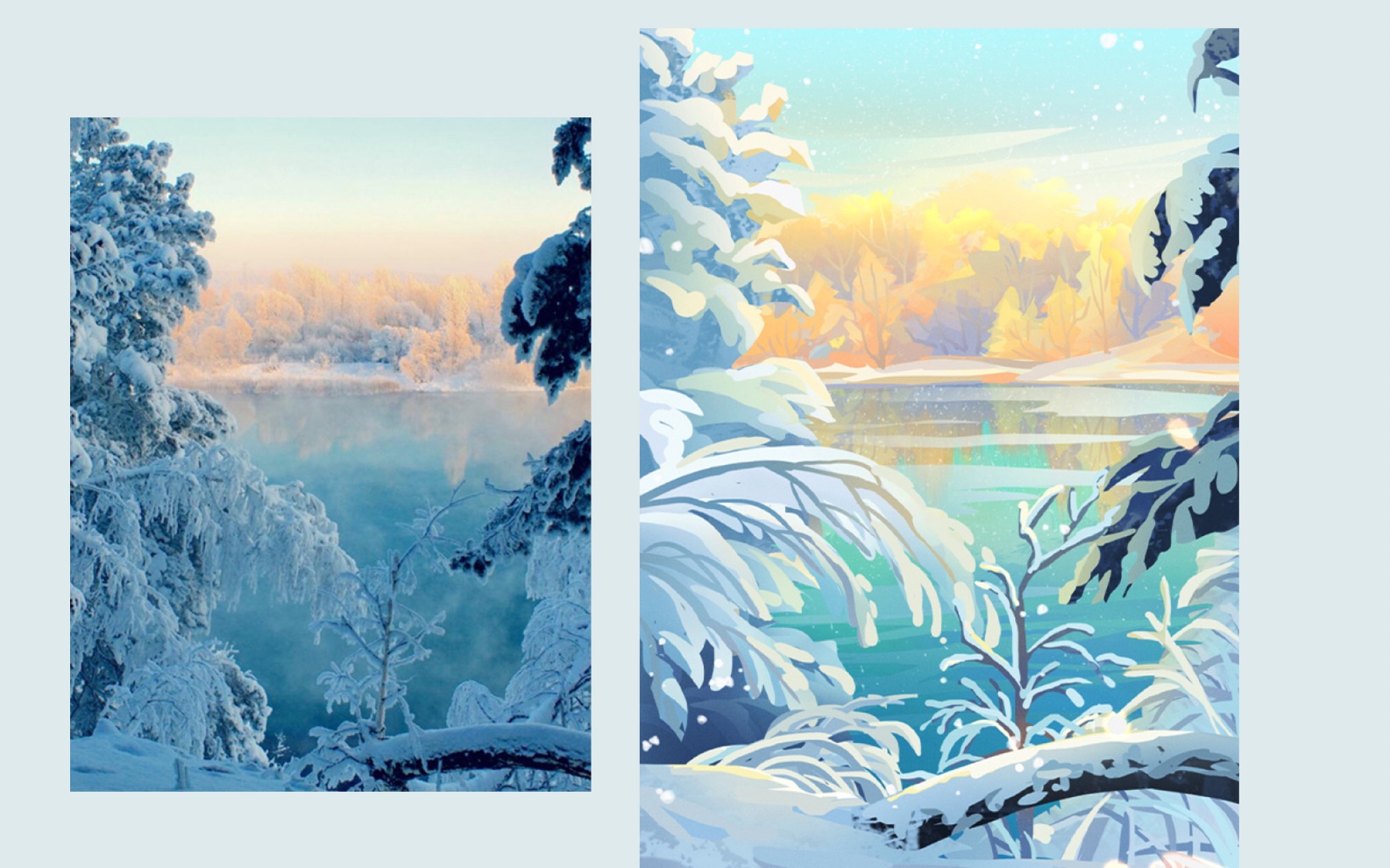 【色彩】雪景照片练习绘画过程哔哩哔哩bilibili