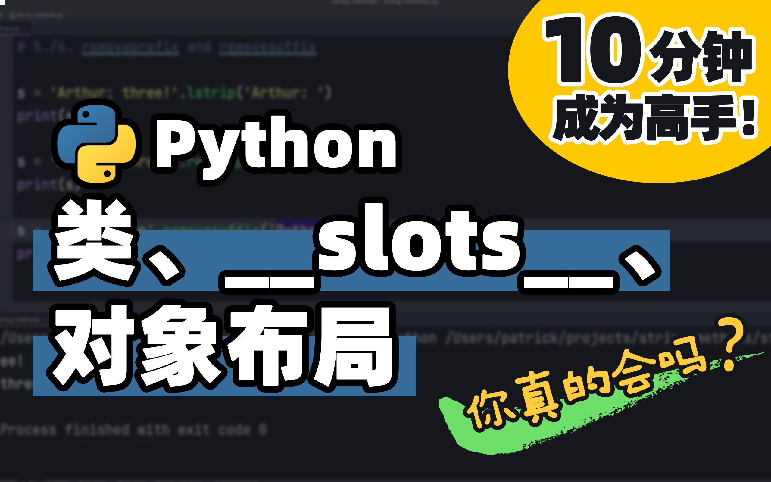 【Python】类、slots 以及对象的布局 | Python 基础教程 | Python 冷知识 | 十分钟高手系列哔哩哔哩bilibili