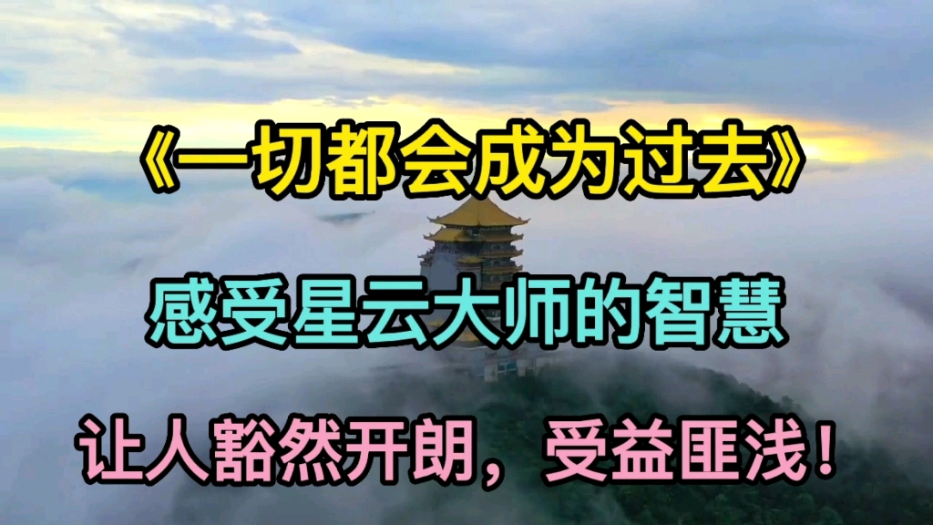 《一切都会成为过去》感受星云大师的智慧,让人豁然开朗,受益匪浅!哔哩哔哩bilibili