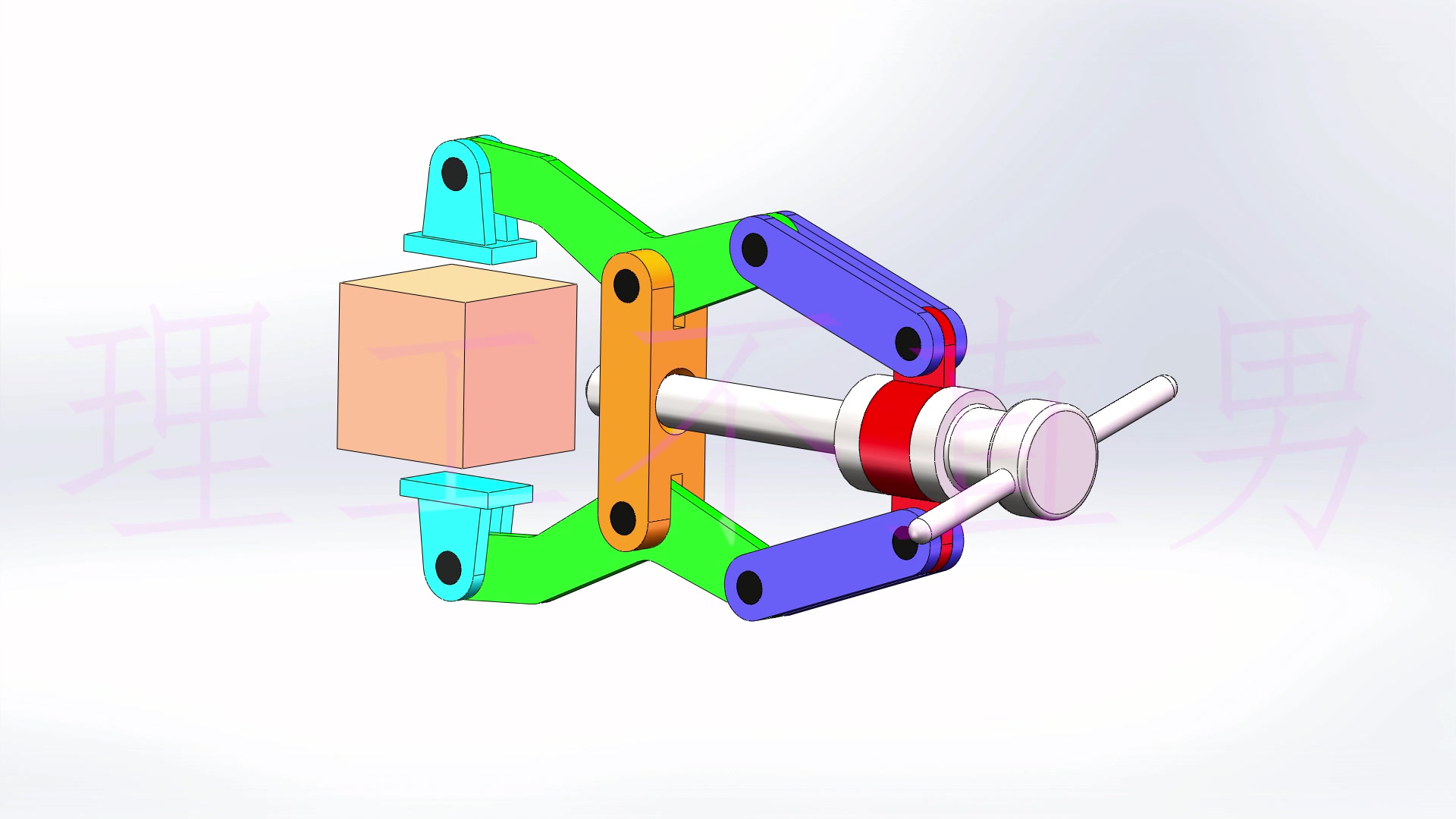 solidworks螺杆夹取机构模型动画