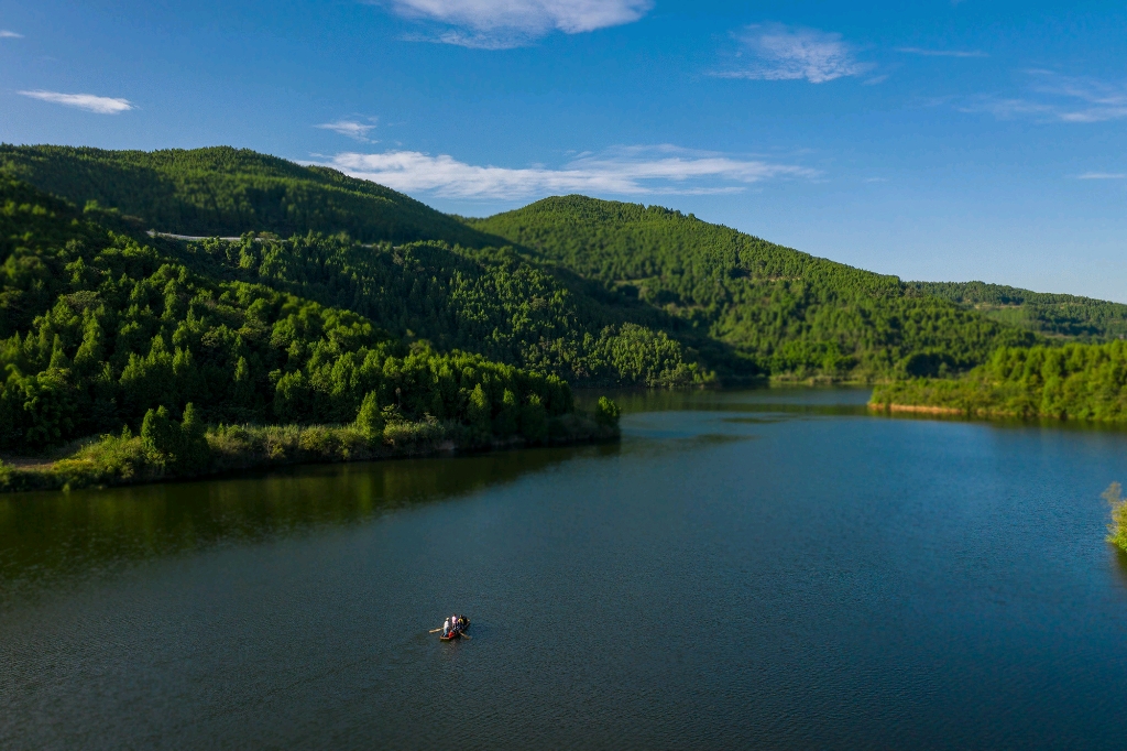 航拍盐亭之莲花湖