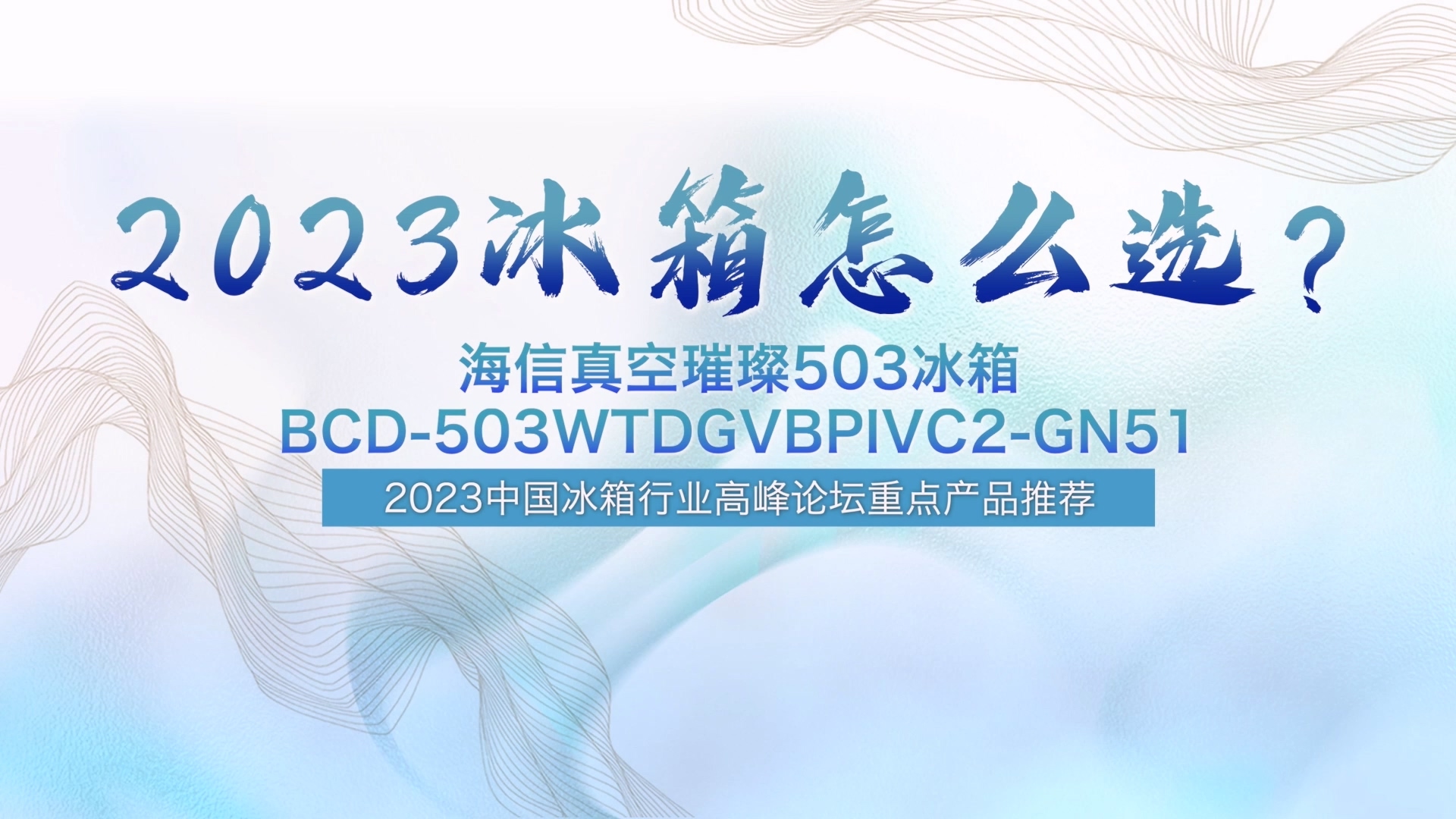 冰箱怎么选?2023中国冰箱行业高峰论坛重点产品推荐——海信哔哩哔哩bilibili