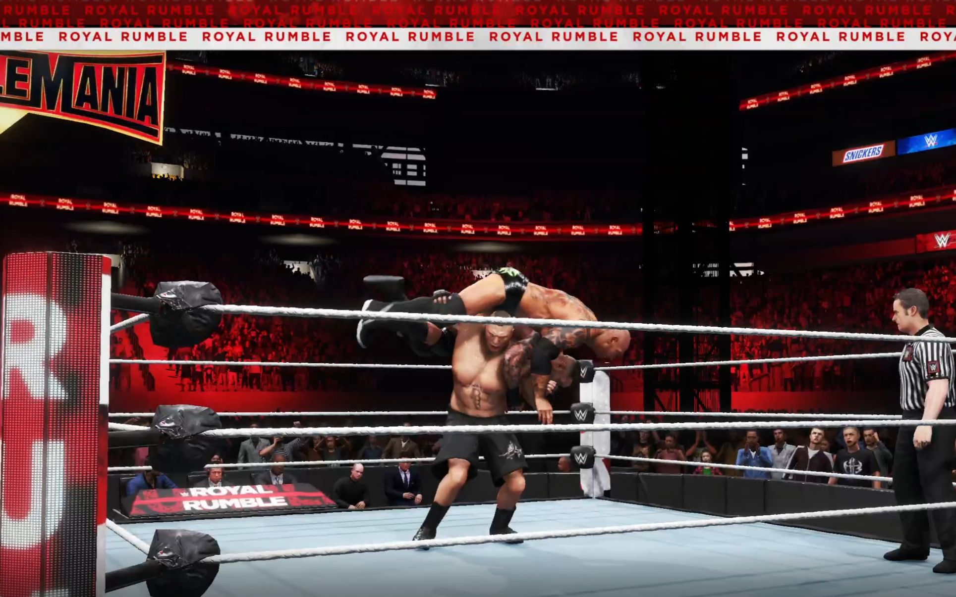 wwe大布vs巴蒂斯塔vs兰迪双重冠军赛!