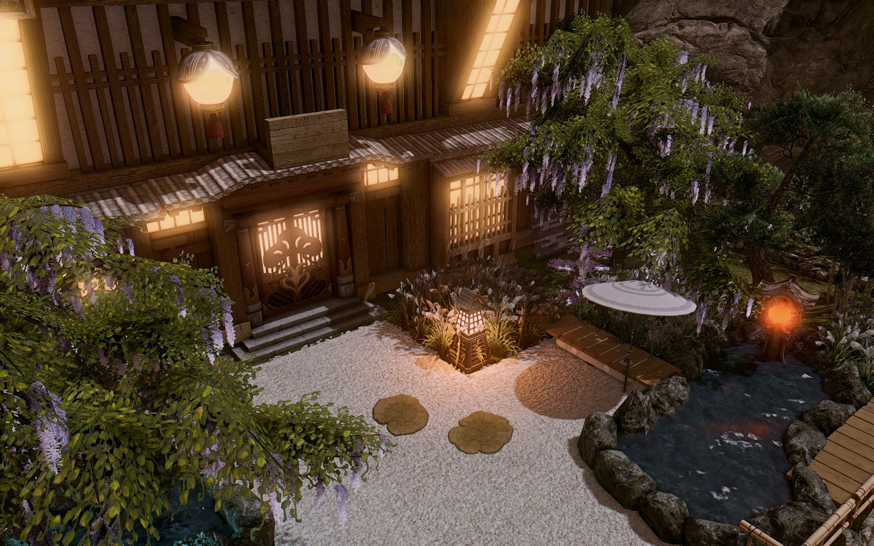 【ff14装修】庭院装修丨和风庭院-03丨白m
