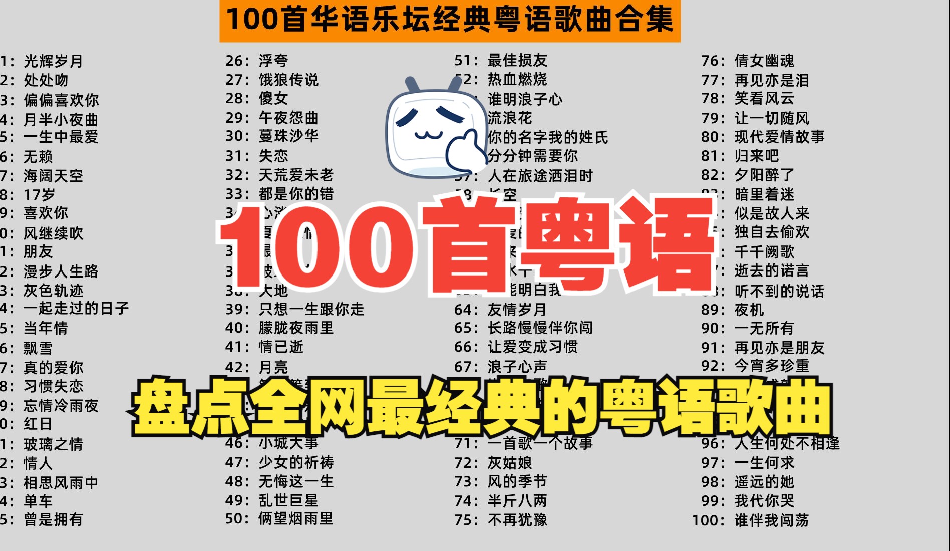 华语经典粤语歌曲合集,每首都是王炸歌曲,值得收藏的宝藏歌单