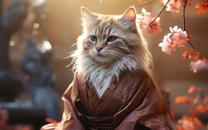 新火种ai | 当猫穿着汉服时!这气质真的绝了!