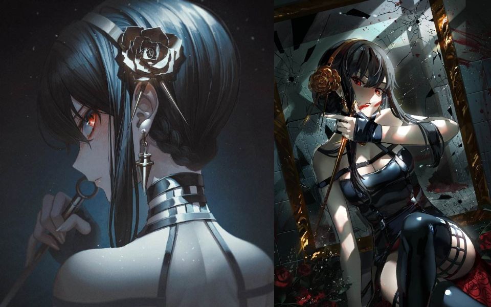 间谍过家家女主"荆棘公主"绘画过程