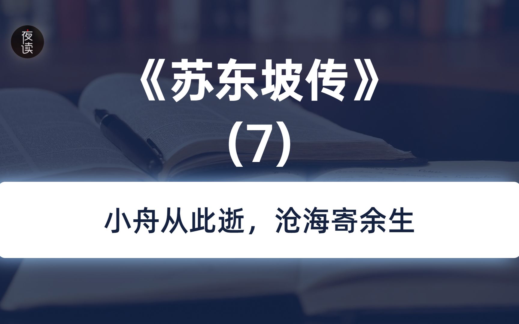 解读《苏东坡传》7、小舟从此逝,沧海寄余生哔哩哔哩bilibili