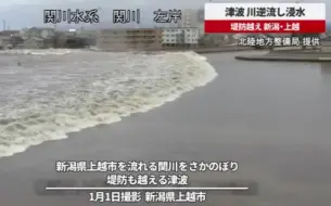 Скачать видео: 日本2024年能登半岛地震：海啸袭击新潟县上越市