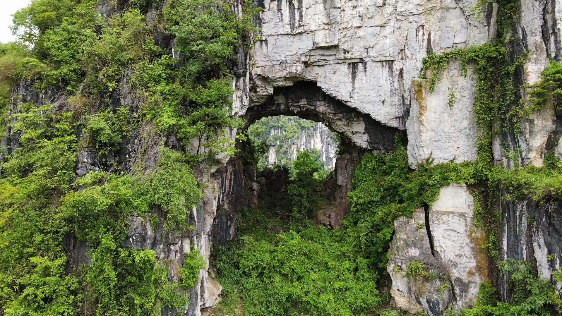 大山里发现一个山洞,像门一样,背后还有一个无人的村子