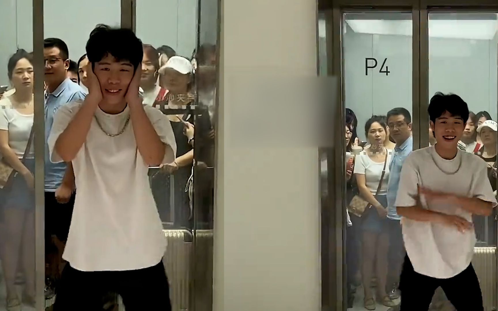 小伙背对电梯忘情热舞,下秒变大型社死现场,吓得乘客不敢出电梯