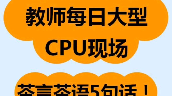 教师每日大型CPU现场,茶言茶语5句话!哔哩哔哩bilibili