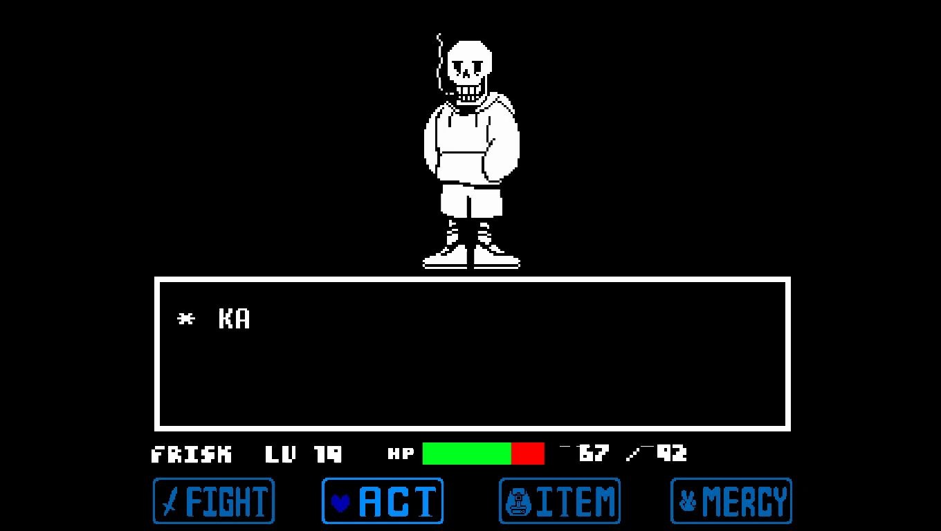 underswap困难模式原设烟枪一阶段全站首通