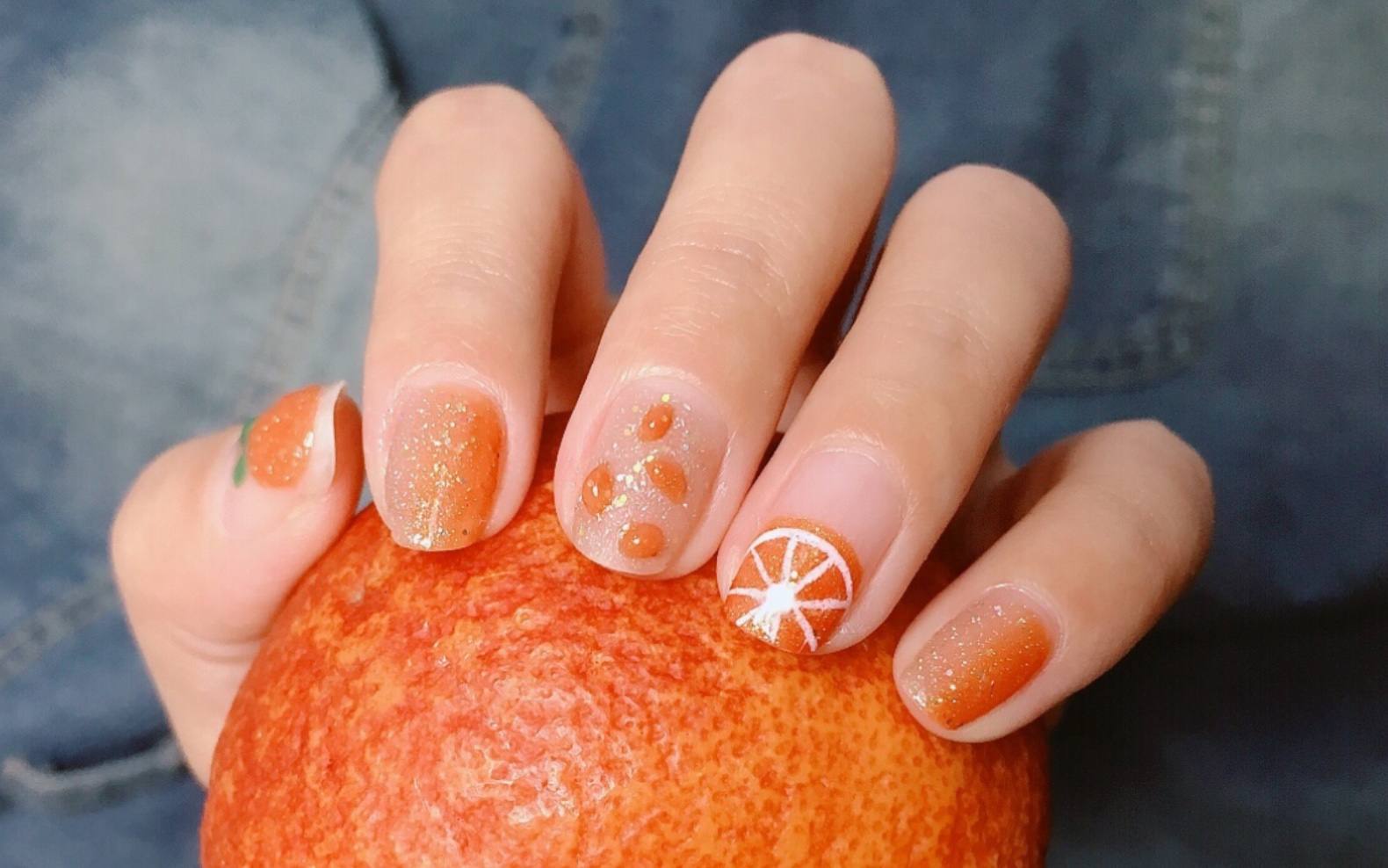 【桃子】misscandy糖果小姐之夏日橘子汽水美甲