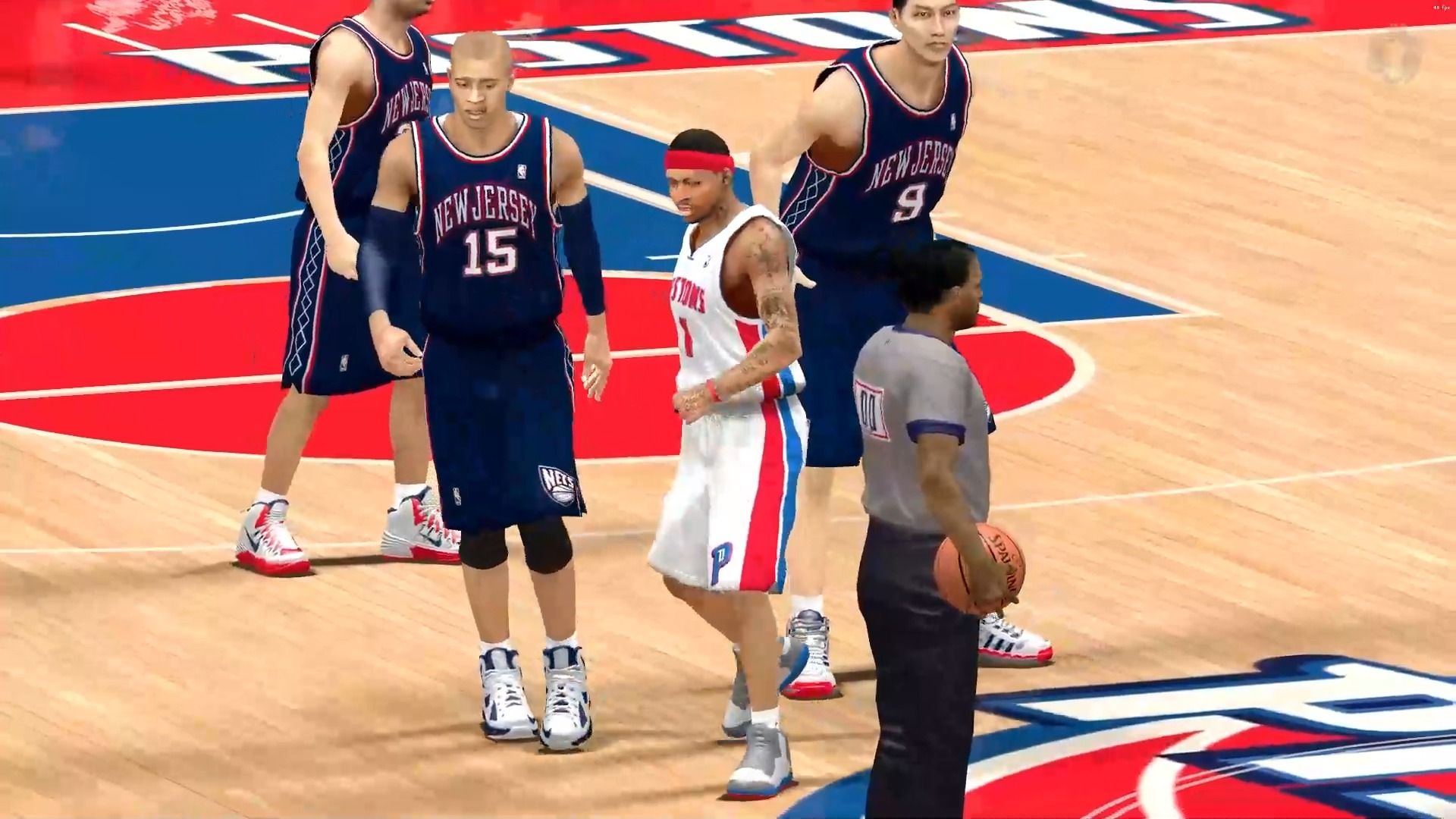 【nba2k14】09 新泽西篮网 易建联 vs 09 活塞 艾佛森【第一节】