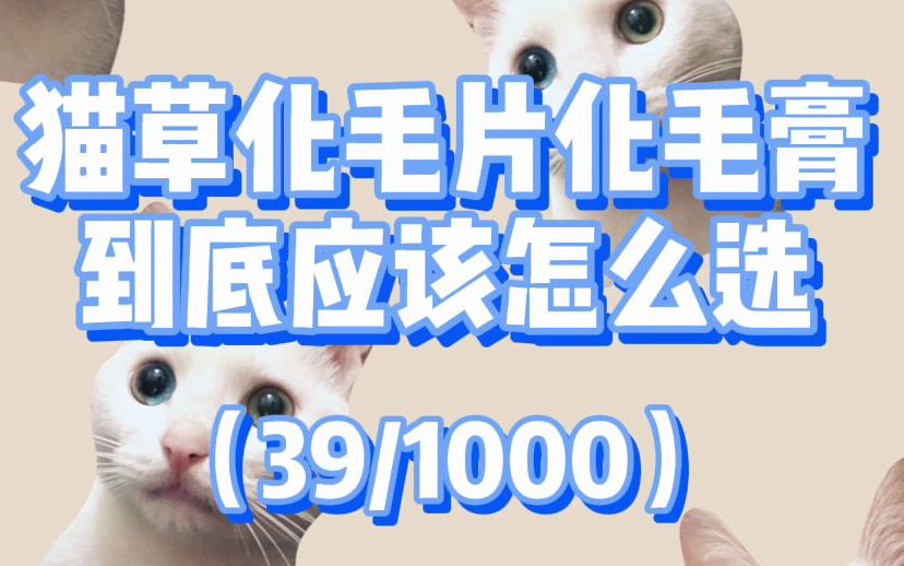 【养猫科普】猫草化毛片化毛膏到底应该怎么选?哔哩哔哩bilibili