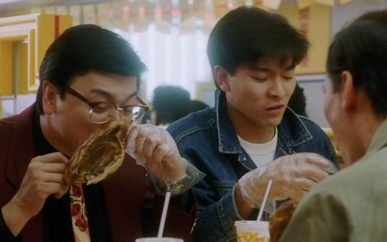 任达华跟社会大佬们吃饭 刘德华冯淬凡吃快餐 电影里的美食与演技盘点