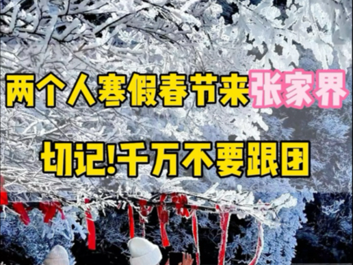 两个人计划春节寒假来张家界,小甜建议您切记不要跟团,￼你就按照我说的这样玩,一定能不留遗憾￼#张家界旅游攻略#张家界旅行#湖南旅游#湖南旅行...