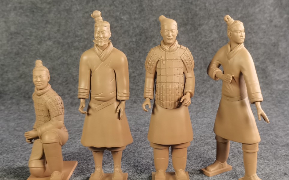 秦始皇兵马俑模型开箱 战袍武士俑手办摆件