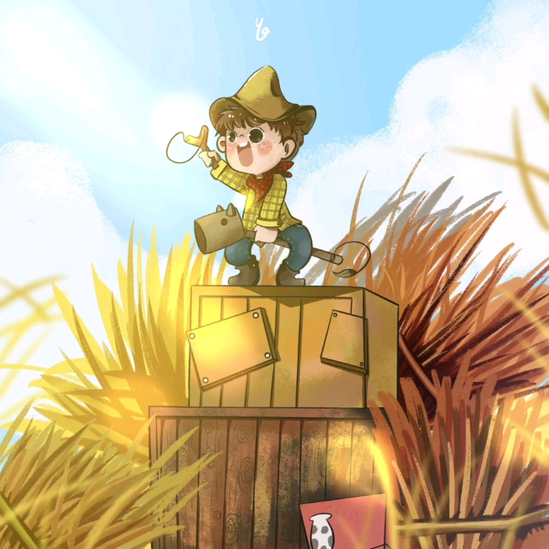 跟着麦老师画的牛仔很忙