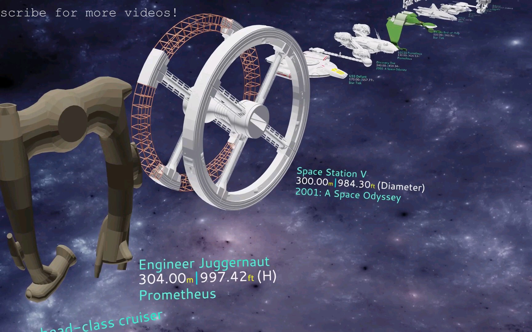 电影中的星际飞船和宇宙飞船尺寸对比