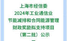 海市经信委2024年工业通信业节能减排和合同能源管理财政奖励支持项目第二批公示一哔哩哔哩bilibili