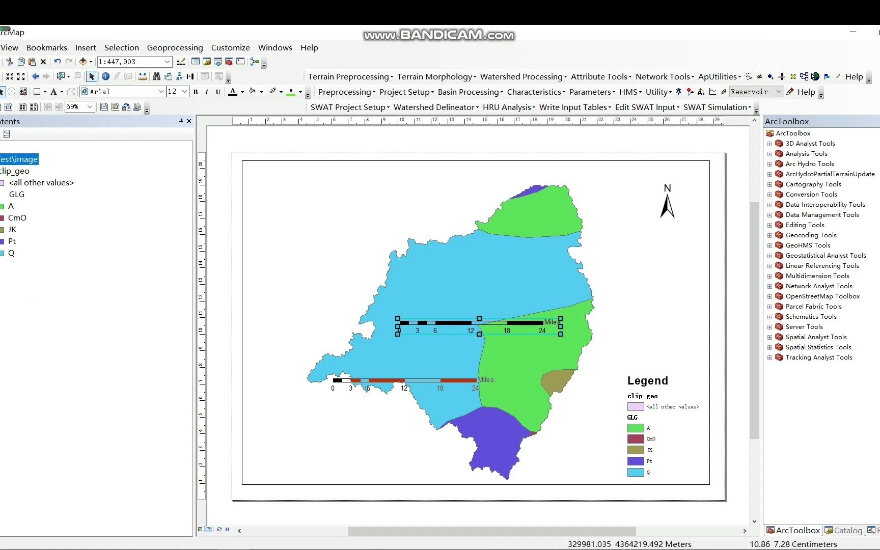 利用ArcGIS展示下研究区的地质结构分布图哔哩哔哩bilibili