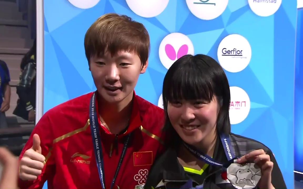 【外拍】平野美宇与王曼昱将紧张度提升至两杆-|世界乒联2018瑞典颁奖