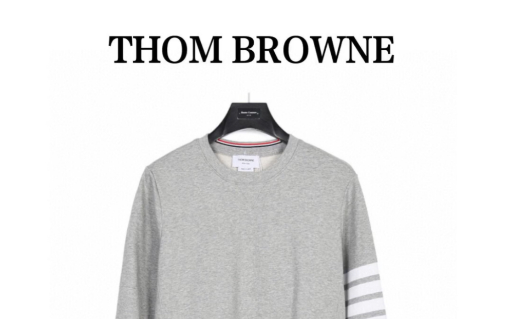 盘点一下原单ThomBrowne/汤姆布朗万年经典色织圆领卫衣哔哩哔哩bilibili