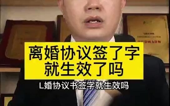 离婚协议签了字就生效了吗哔哩哔哩bilibili