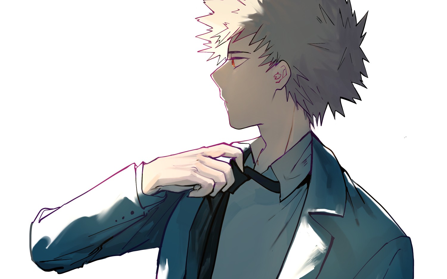 【爆豪胜己procreate】咔酱西服练习 绘画过程