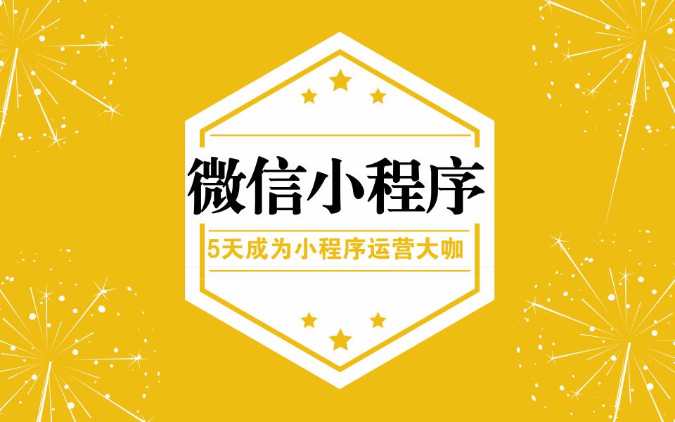 0基础5天成为微信小程序运营大咖哔哩哔哩bilibili