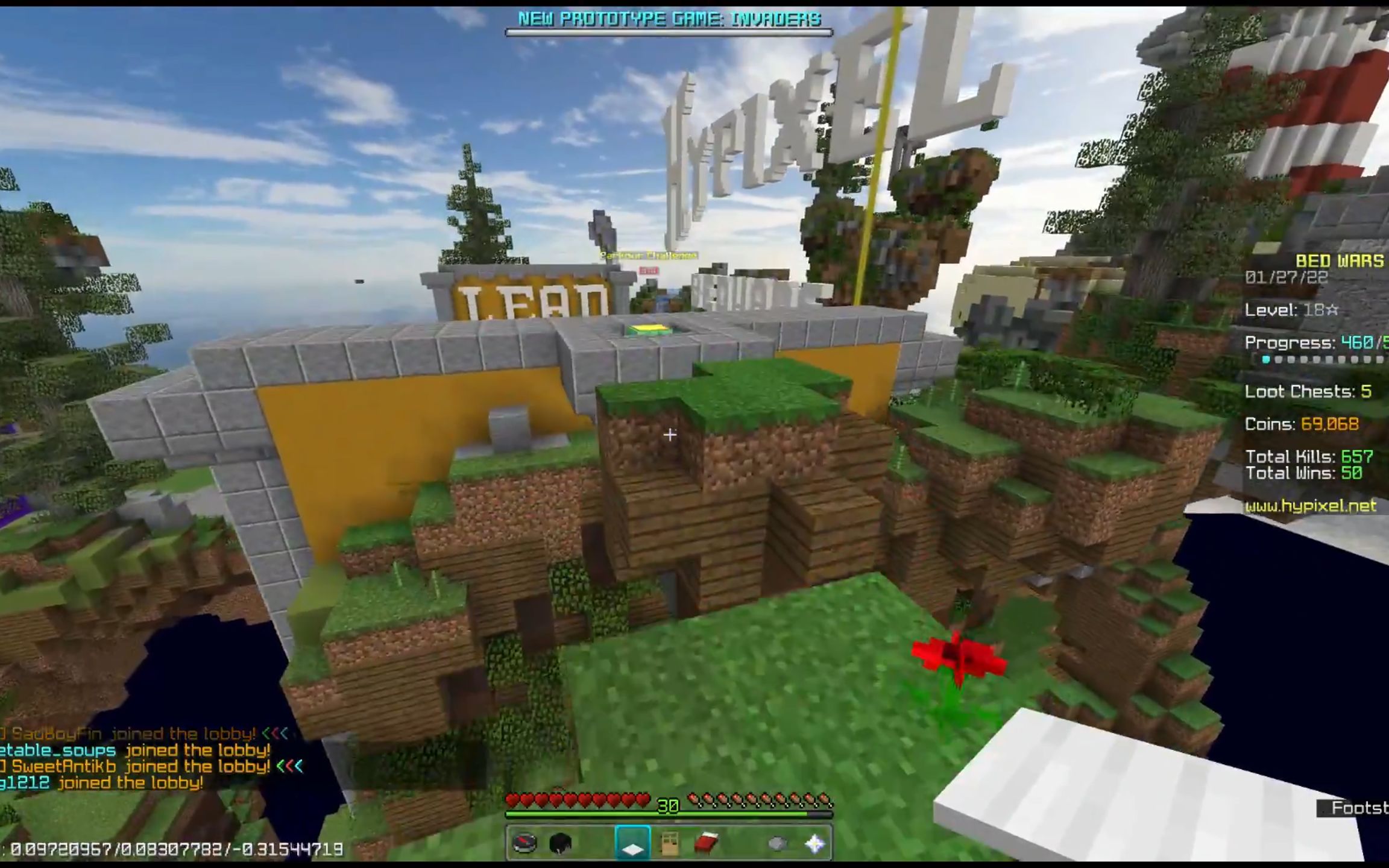 暂时投稿speedrun过审用hypixel起床战争大厅跑酷in41055