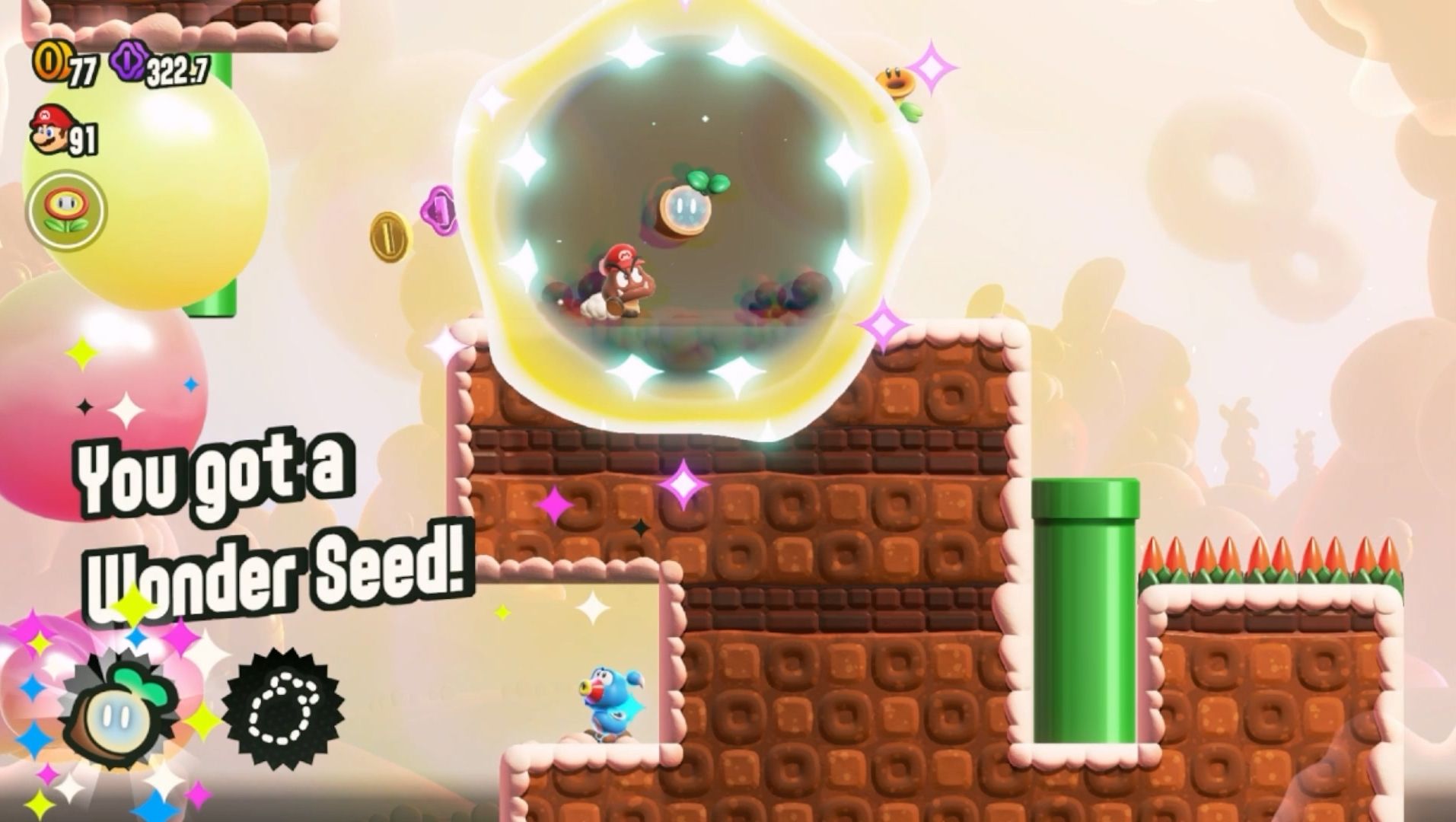 马里奥惊奇# 特殊世界 画画群岛sp 飞吧!栗宝宝修炼场