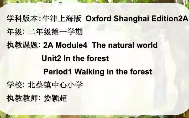 [图]牛津上海版英语二年级上册 Module4 The natural world.Unit2 In the forest 优质课教学视频+PPT课件_1.[Spli