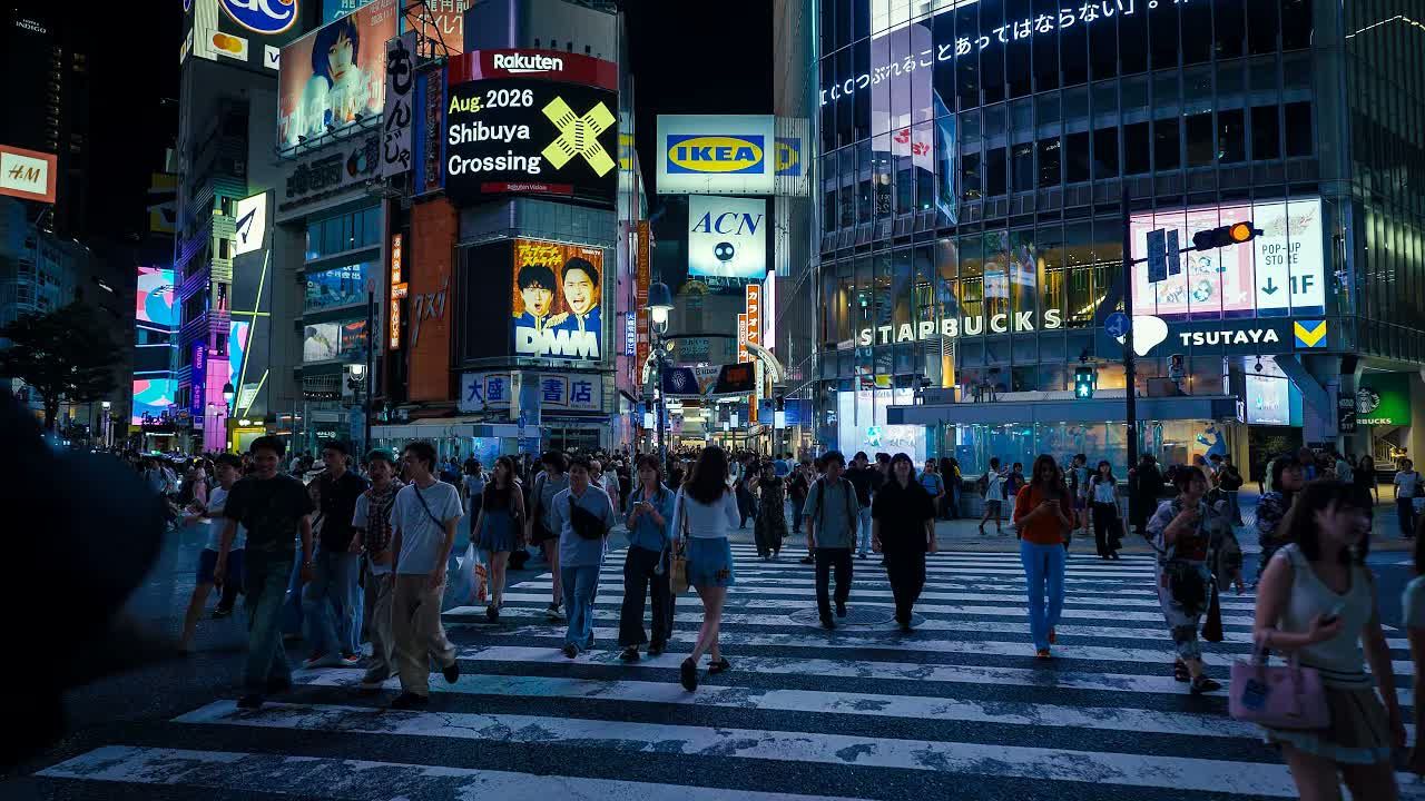 东京涩谷夜行 • 4K HDR 双耳立体声
