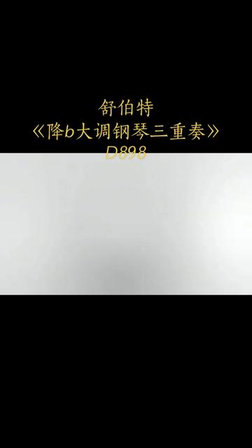 [图]舒伯特：降B大调第一号钢琴三重奏 D898，第三乐章 谐谑曲（快板）三重奏 舒伯特的第一号钢琴三重奏，则中庸的快板，降B大调，奏鸣曲，小提琴、 大提琴先呈现第一