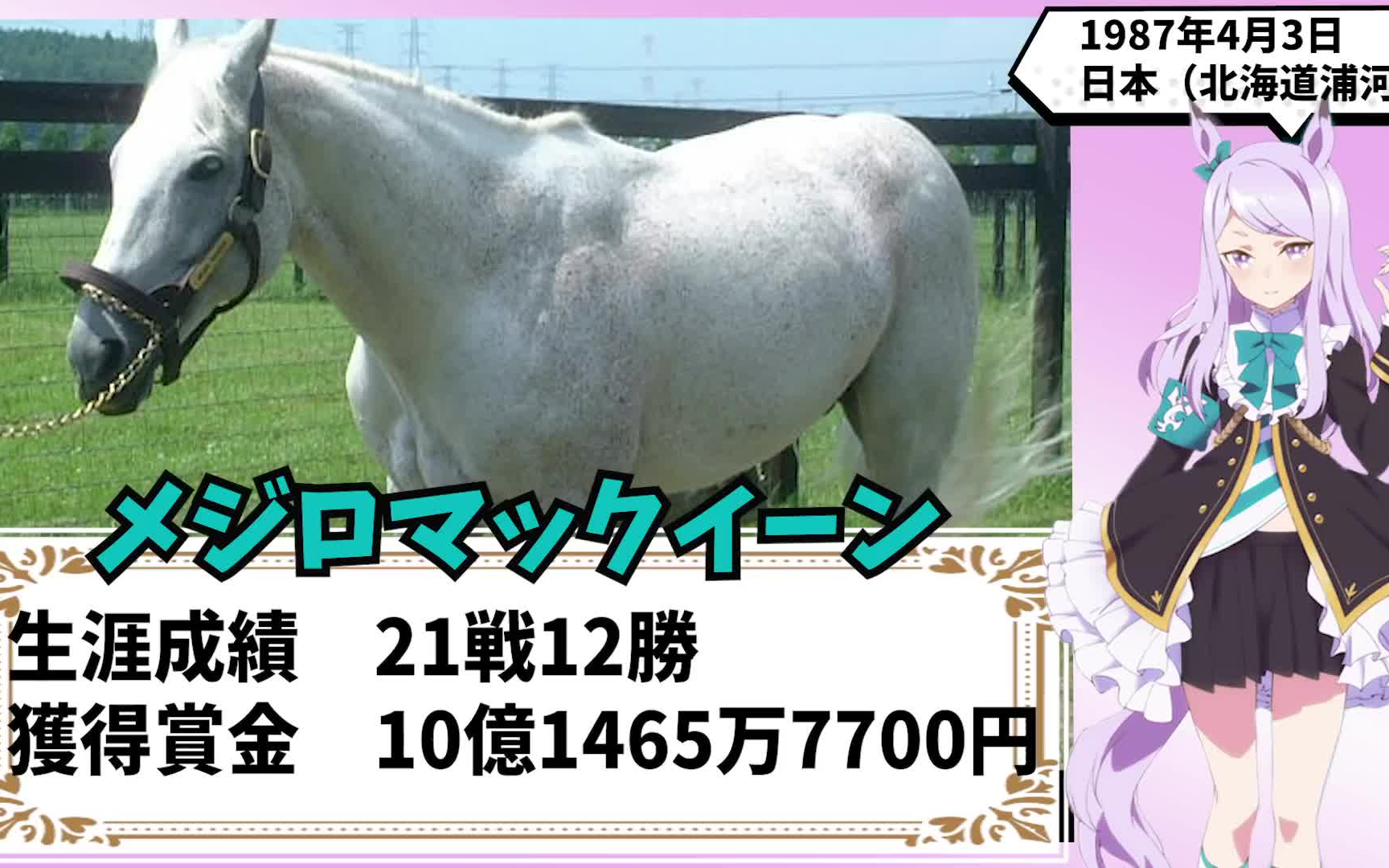 [图]【赛马娘Pretty derby】动画与手游中出现角色的原型马生涯成绩、奖金、特征、出生科普