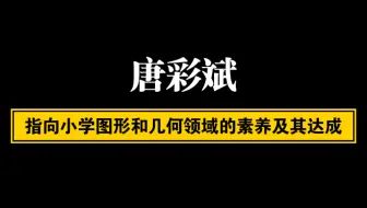 【自留学习】唐彩斌 指向小学图形和几何领域的素养及其达成（完整版1.25倍速）