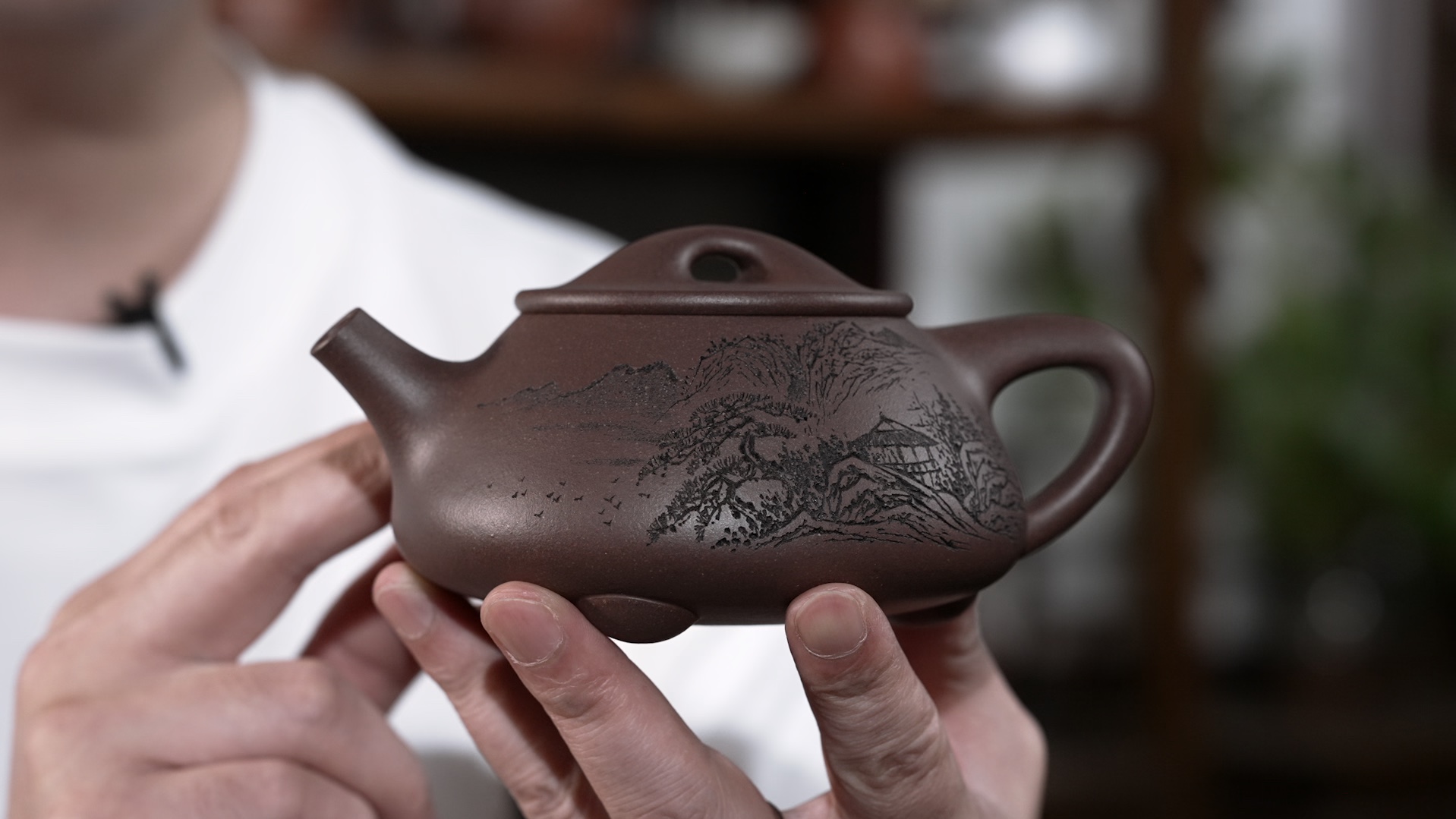 黄龙山优质原矿底槽青泥料气窑烧制景舟石瓢壶,正宗全手工制作紫砂壶