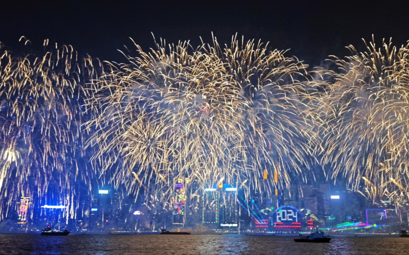 香港维港跨年烟花前排全程12min