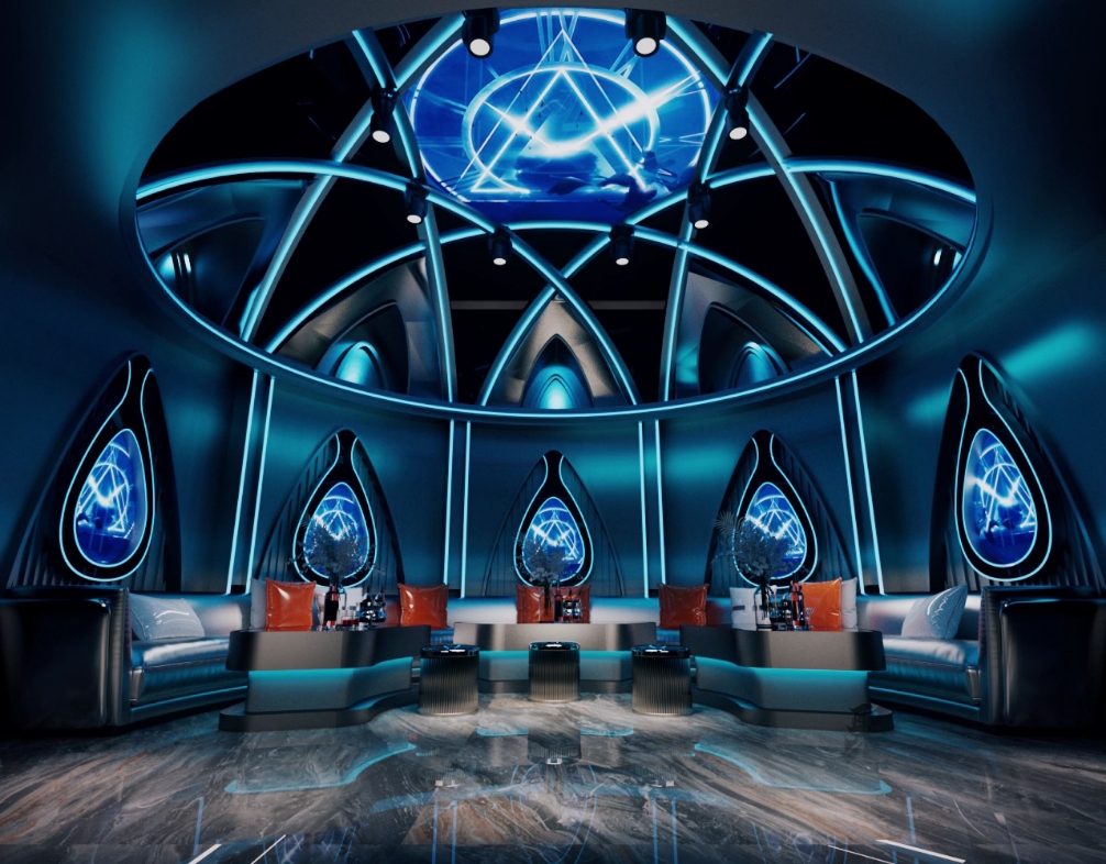 室内酒吧包厢 三维动画 自制