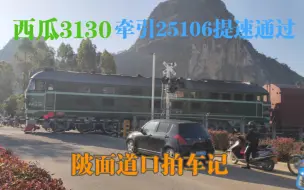 Скачать видео: 【广茂铁路 春运】几乎全列JSQ，西瓜3130牵引25106提速通过陂面道口