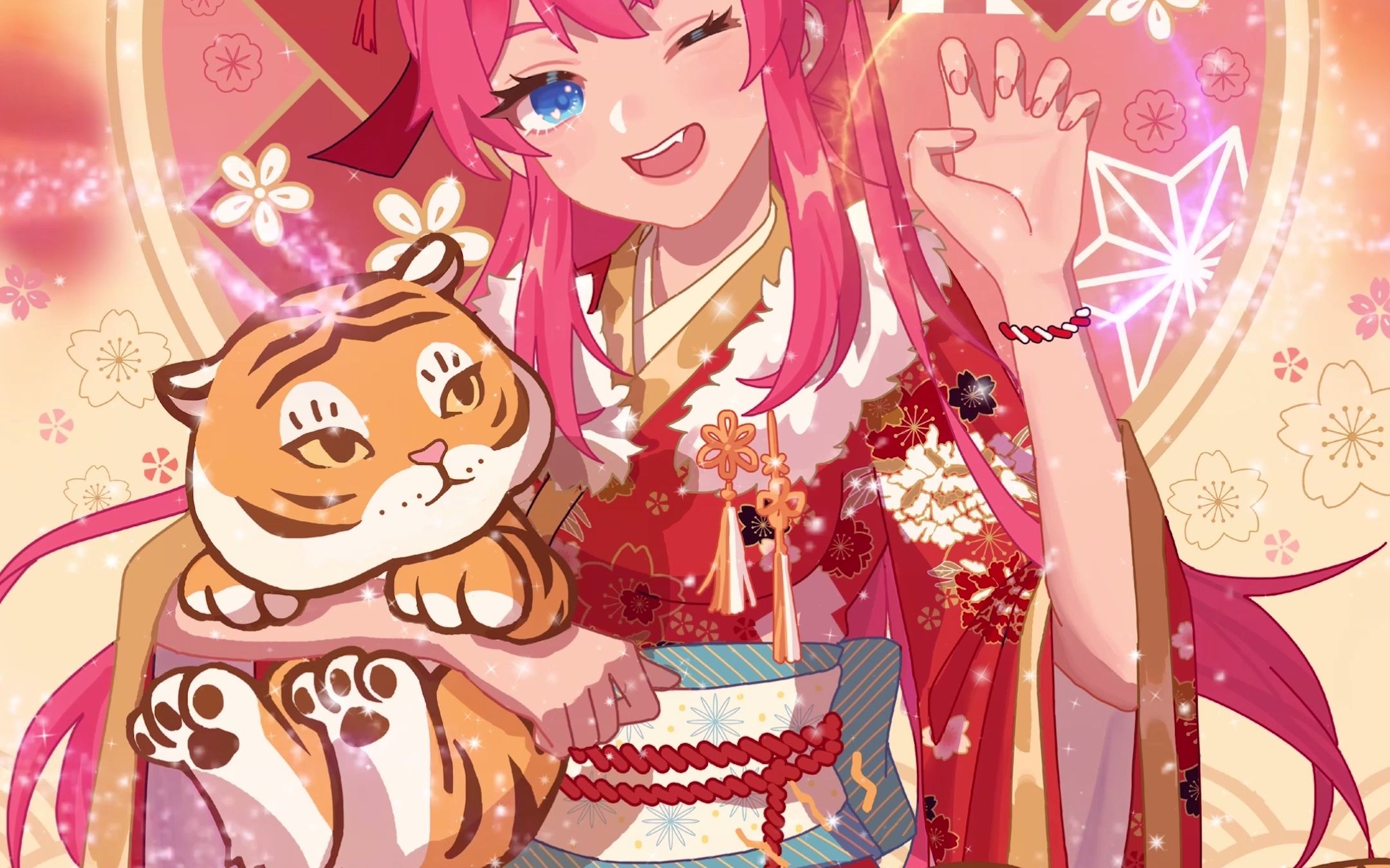 江戸八重今天是大年初一祝大家虎年大吉