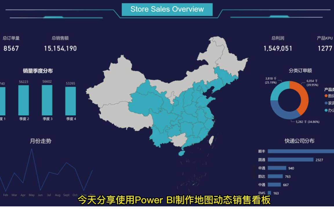 使用Power BI制作地图动态销售看板哔哩哔哩bilibili