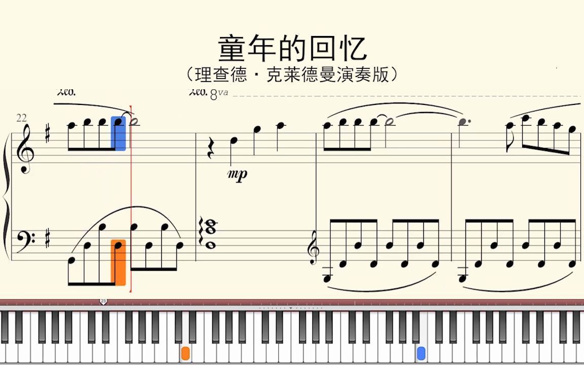 [图]钢琴谱：童年的回忆（理查德·克莱德曼演奏版）