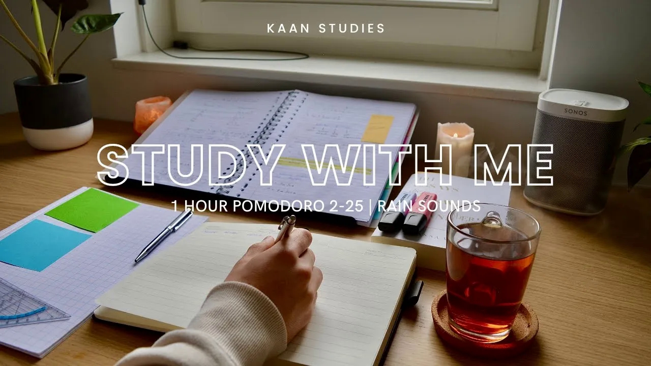 【Kaan Studies】STUDY with ME|在窗边学习1H|轻柔的雨声|阴天学习|番茄工作法25+5|No Music哔哩哔哩bilibili