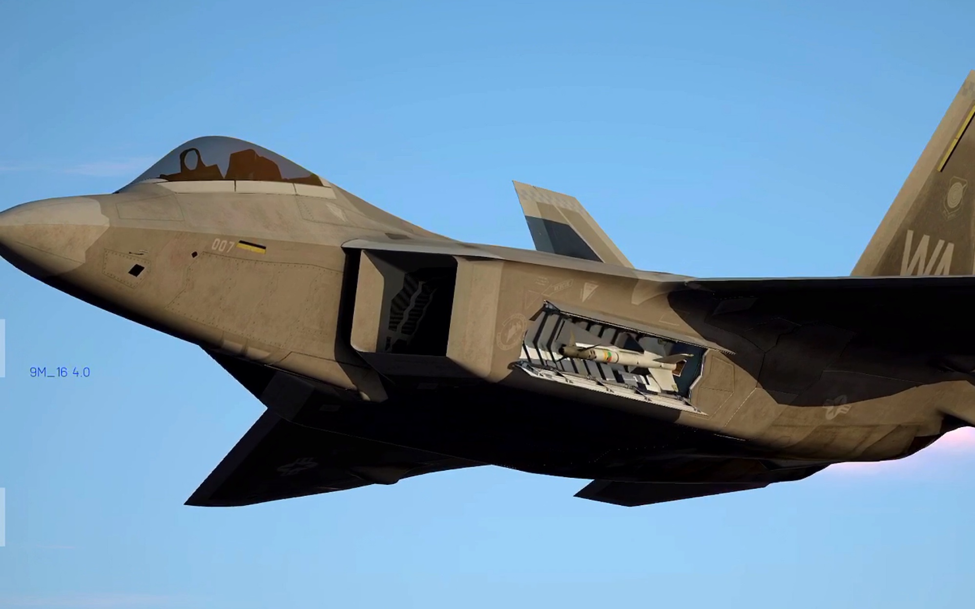 航母降落hd f22侧弹舱导弹发射与隐藏机炮开火模拟